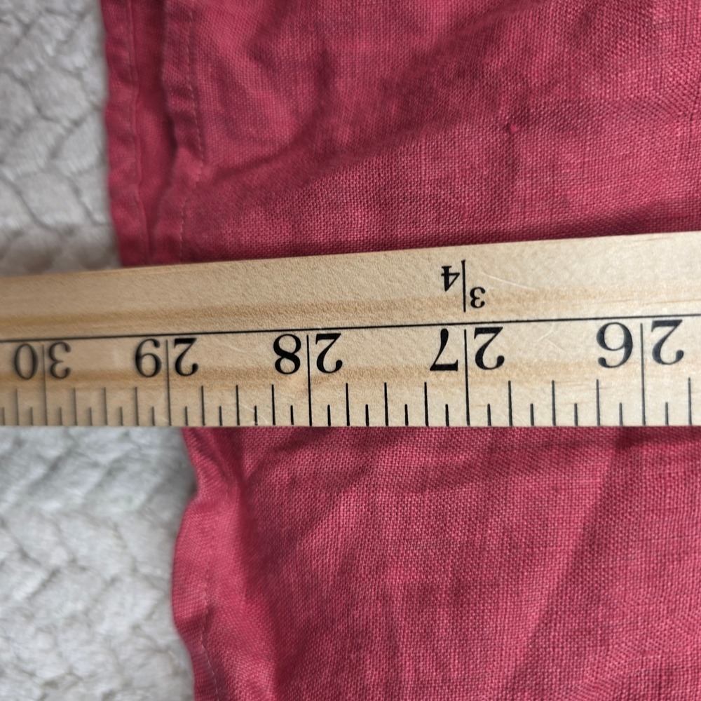 Polo Ralph Lauren Mens XL Relaxed Fit 100% Linen Button Down Shirt Pink Red Long - Picture 8 of 9